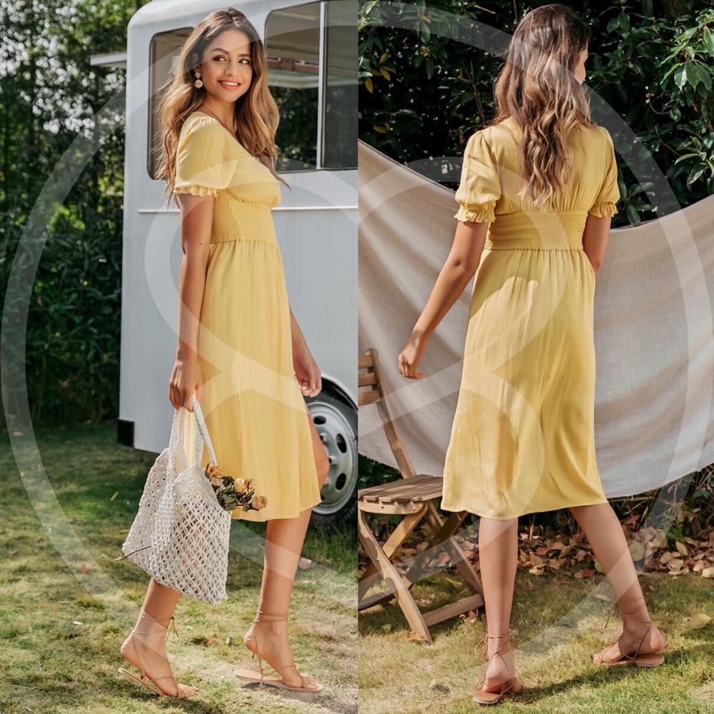 SANDY Side Slit Midi Dress - Picture 2 of 4